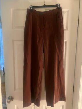Danielle Bernstein brown wide leg trousers